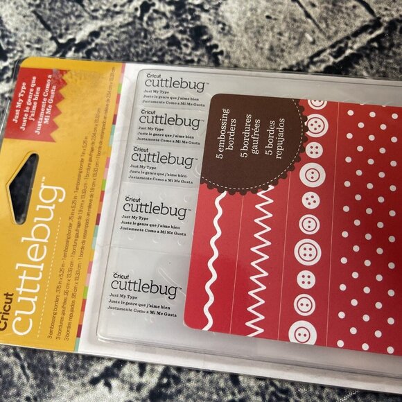 Cuttlebug JUST MY TYPE 5 Embossing Borders Zig Zag Squiggle Dots Buttons - Picture 3 of 8